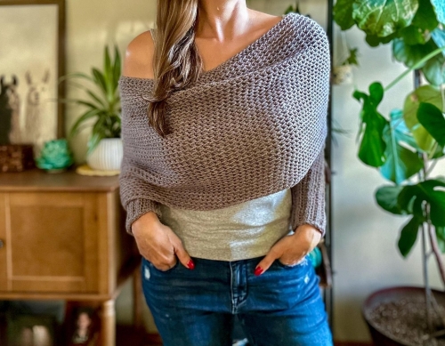 Sophia Scarf with Sleeves Free Crochet Pattern