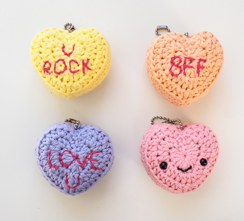Heart Keychain Free Crochet Pattern