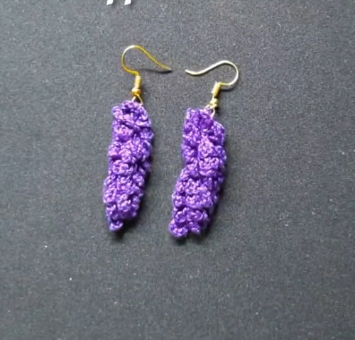 Free Easy Crochet Floral Earring 4