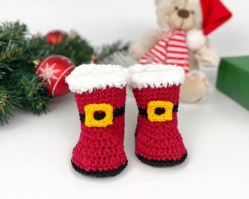 Christmas Baby Booties Free Crochet Patterns 2
