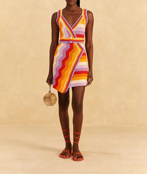 Striped Crochet Minidress