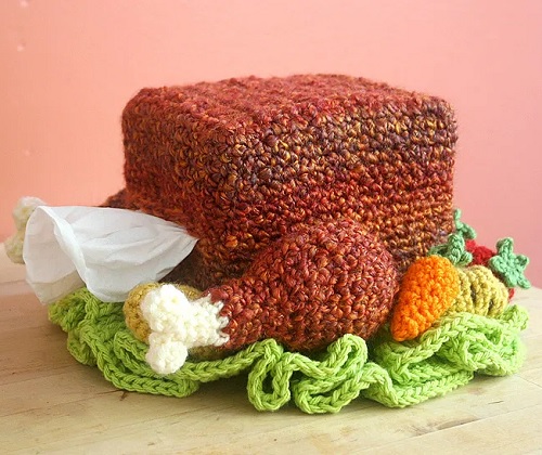 Turkey Tissue Box Cozy with Roasted Veggies