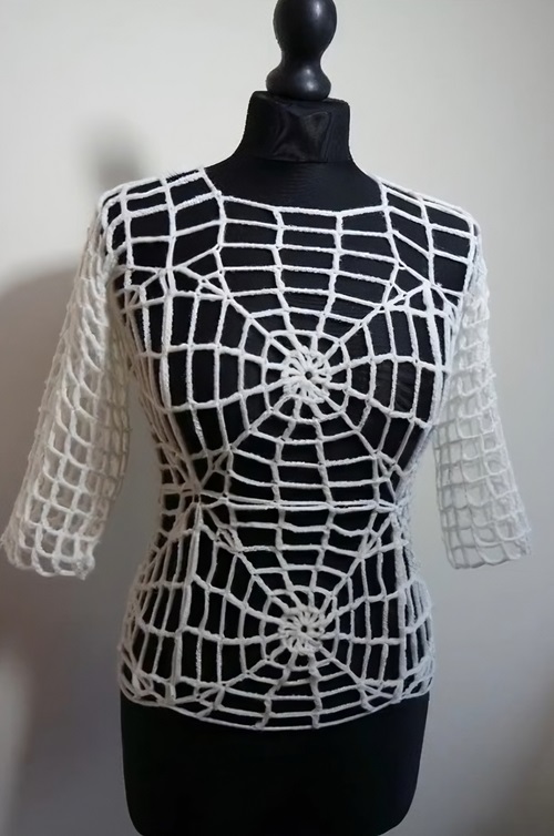 Crochet Spider Easy Jumper Tunic Top