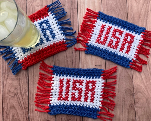 Crochet USA Mug Rug