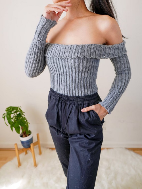 Crochet Fold Sweater‚ Pattern