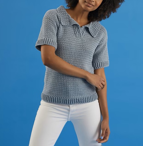 Crochet Women Polo Shirt Free Patterns