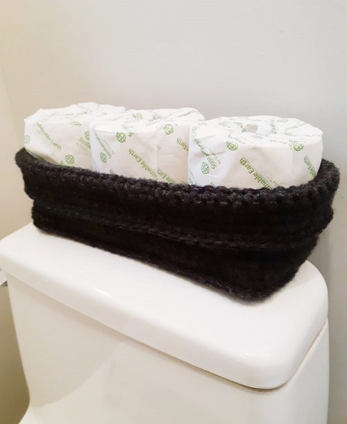 Crochet Toilet Paper Basket