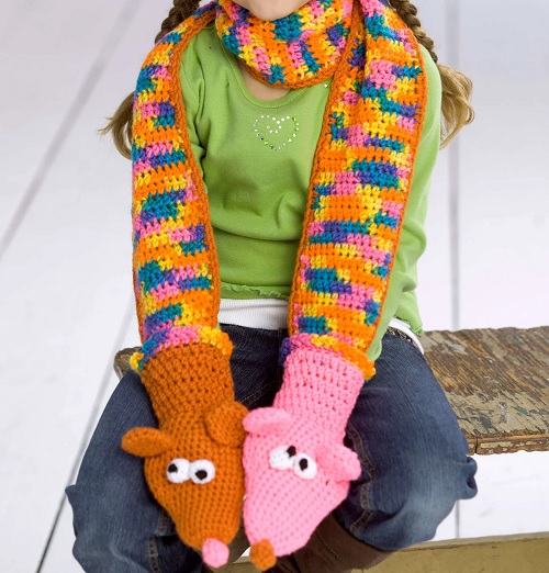 Crochet Childs' Puppet Scarf