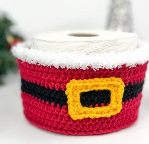 Easy and Cute Crochet Toilet Paper Roll Basket pattern