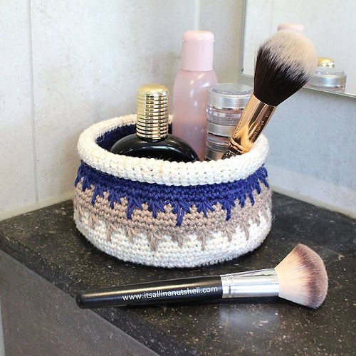 DIY Bathroom Storage Basket Crochet Patterns Ideas