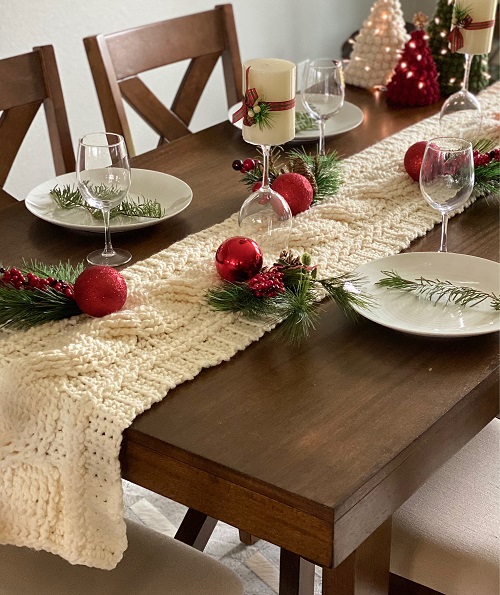 Rustic Crochet Table Runner