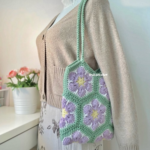 Granny Hexagon Crocheted Bag