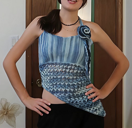 Crochet Asymmetrical Tie Top Free Patterns 3