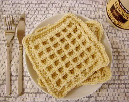 Waffle Crochet Dishcloth