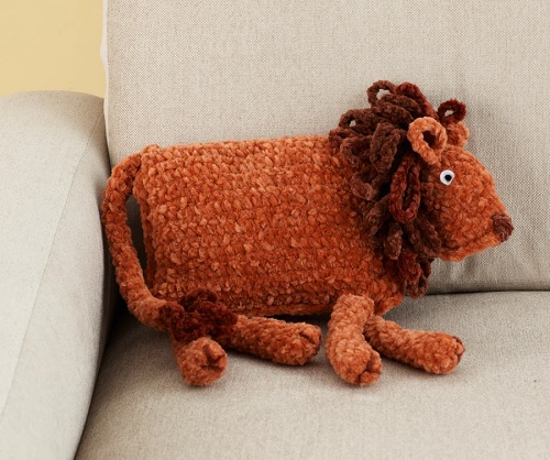 lion pillow crochet pattern