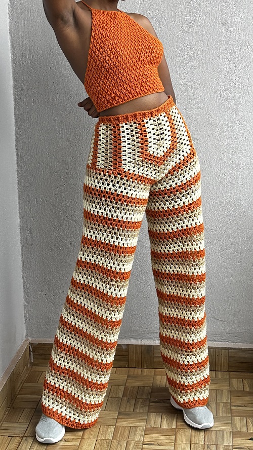Granny Stripes Wide Leg Pants