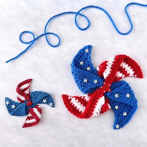 Crochet Pinwheel, 4th of July Decoration
