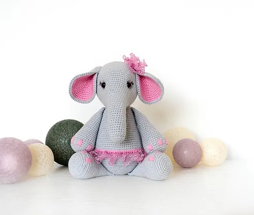 stuffed crochet elephant