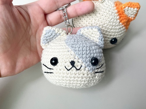 Crochet Amigurumi Cat Keychain