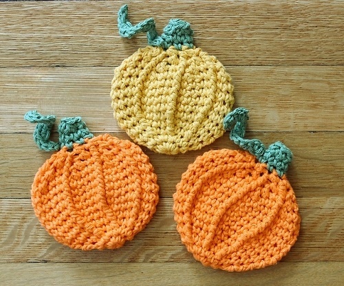 Crochet 3D Pumpkin Dishcloth Pattern