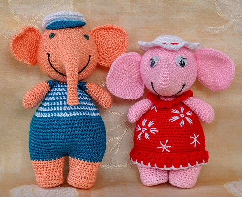 stuffed crochet elephants