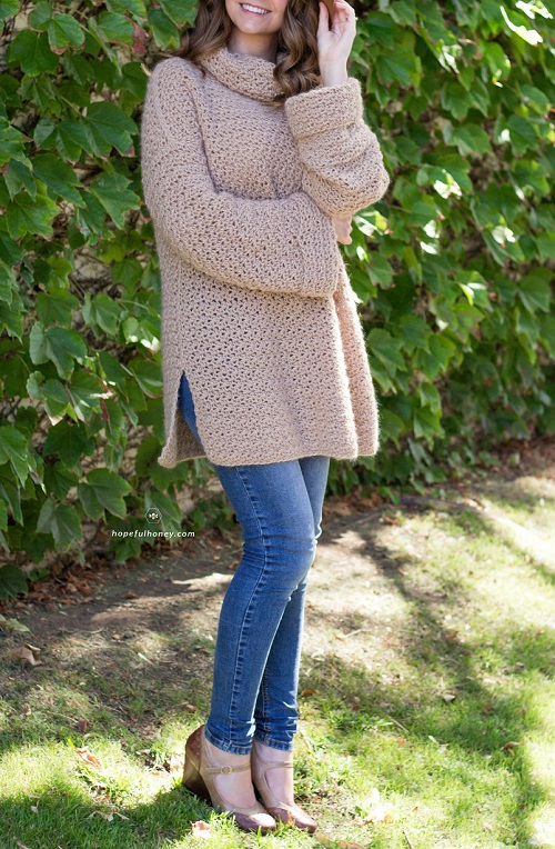 Easy and Cute Crochet Turtleneck Sweater Patterns 3