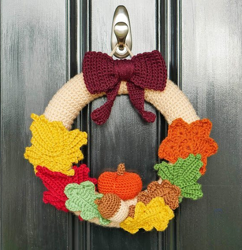 Crochet Fall Wreath Free Patterns 2