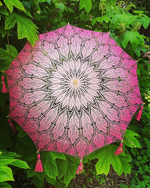 Cherry Blossamer Crocheted Parasol Idea