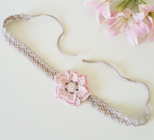 Rose Crochet Headband