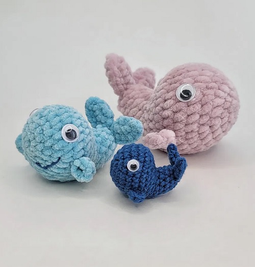 Crochet Whale Trio