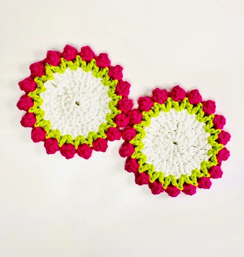 DIY Tulip Coaster Crochet Ideas 2