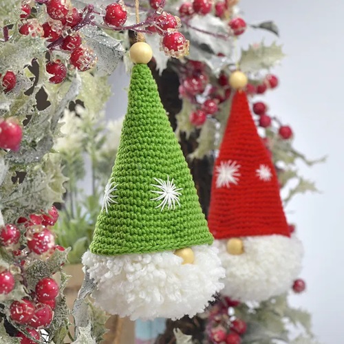 Crochet Christmas Tree Gnome Ornament Pattern