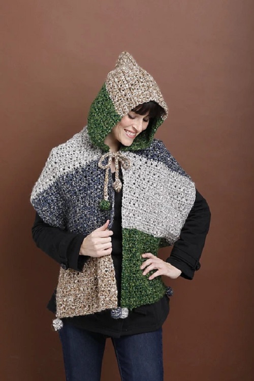 Easy and Cute Hooded Shawl Crochet Patterns 2