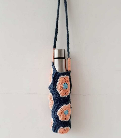 african flower bottle bag