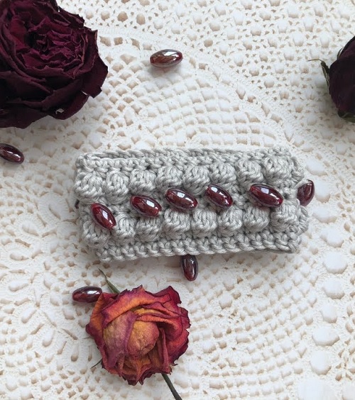 How To Crochet Beaded Cuff Bracelet Easy Tutorial