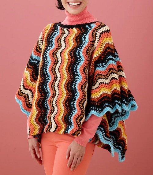 Vertical Ripple Poncho