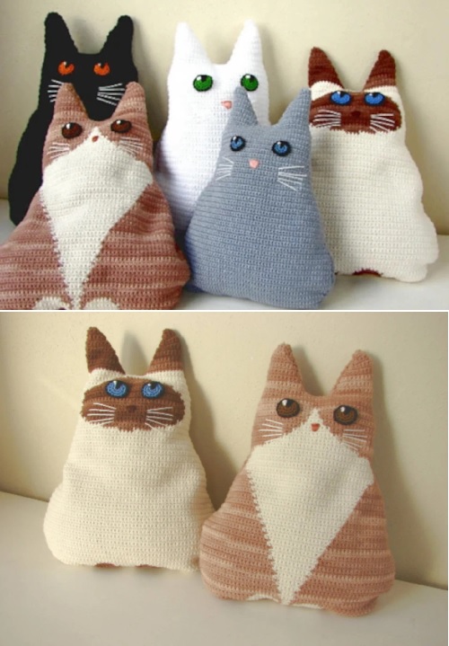 crochet cat pillow free pattern