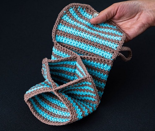 Dual-Toned Crochet Tri-fold Wallet