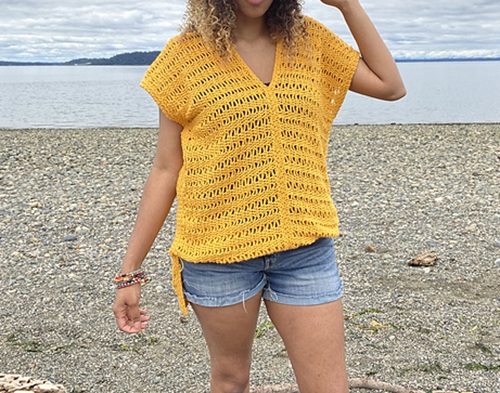 crochet summer yellow tunic free pattern