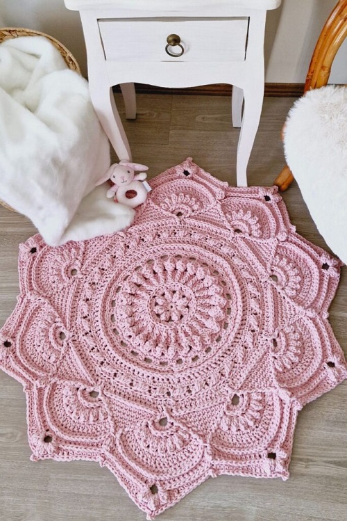Crochet Floral Rug Free Patterns 2
