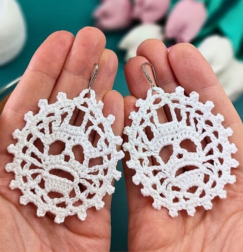 Skull crochet earrings