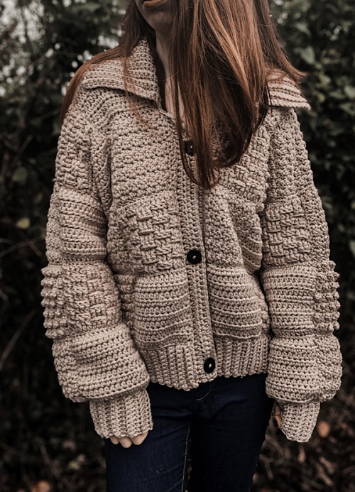 Crochet Patchwork Winter Cardigan