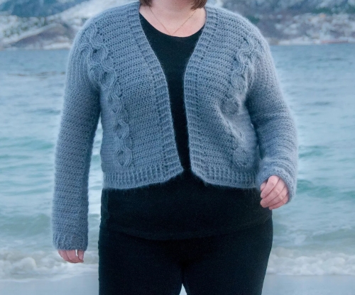 Short Crochet Cabled Cardigan