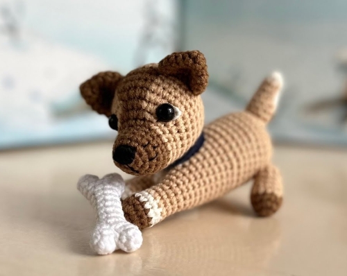 Little German Shepherd Dog with Bone