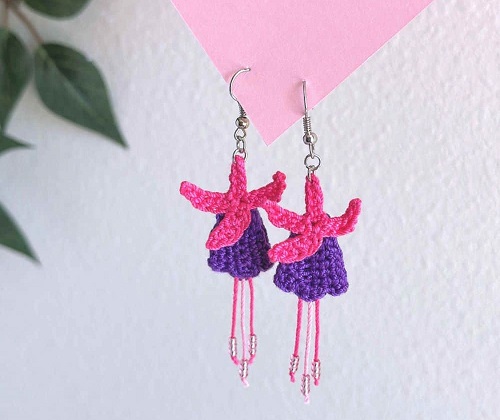 Crochet Floral Earring Patterns 1