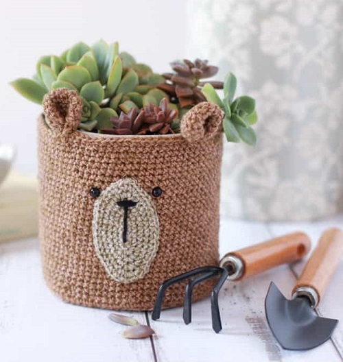 Easy and Cute Crochet Plant Pot Cover 3