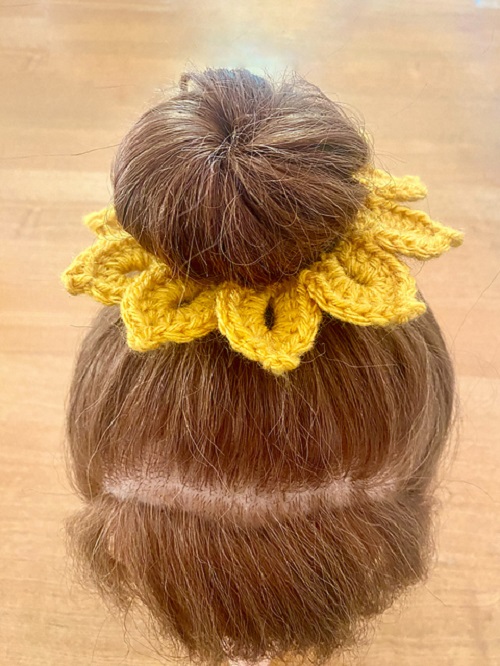 Crochet Sunflower Scrunchie Crochet Pattern