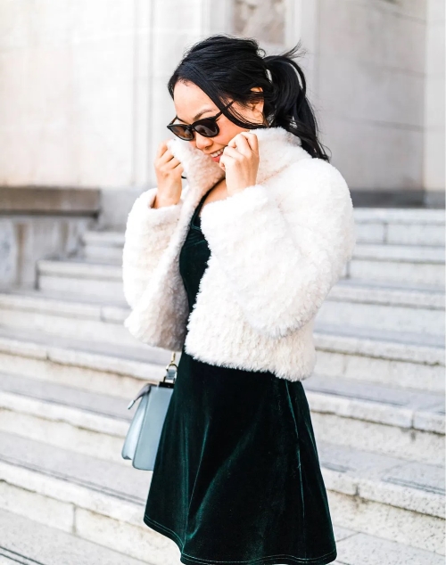 Snow Bloom Faux Fur Coat