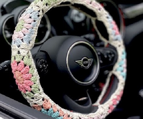 Boho Crocheted Steering Wheel Accessory