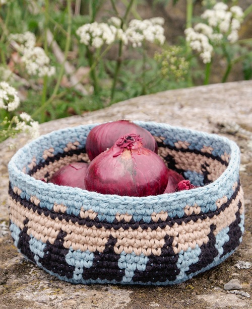 crochet basket for vegetables